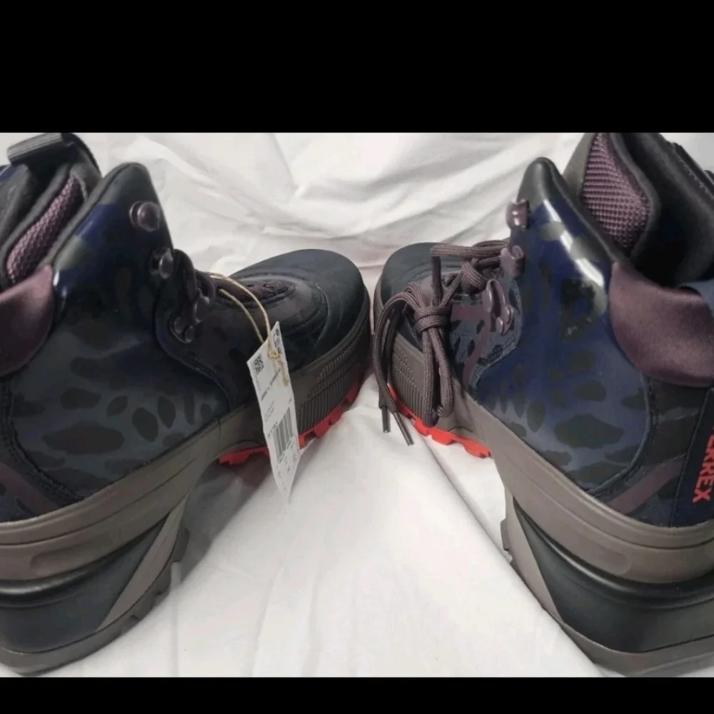 Adidas by Stella McCartney Navy Black and Red Platform Athletic Boots